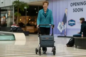 the person leaving the airport for the vacations for seniors