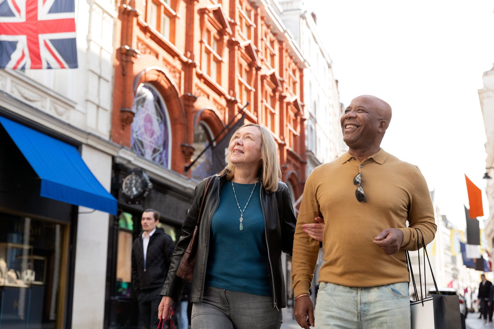 senior couple walking